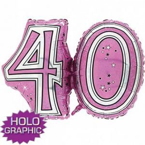 40th Pink Jointed Shape Balloon