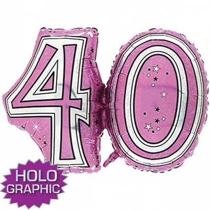 40th Pink Jointed Shape Balloon