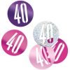 Happy 40th Birthday Glitz Pink Confetti