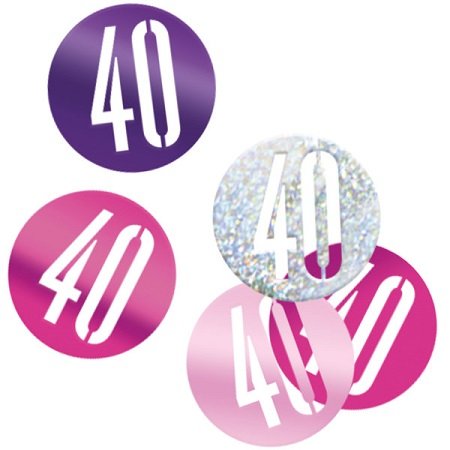 thumbnail image 2 of Shatchi 40th Birthday Glitz Pink Foil Banner – 12ft Party Wall Decor 2 of 6