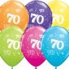 Age 70 Muti-Coloured Latex Balloons