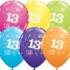 Age 13 Muti-Coloured Latex Balloons