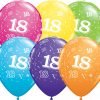 Age 18 Muti-Coloured Latex Balloons