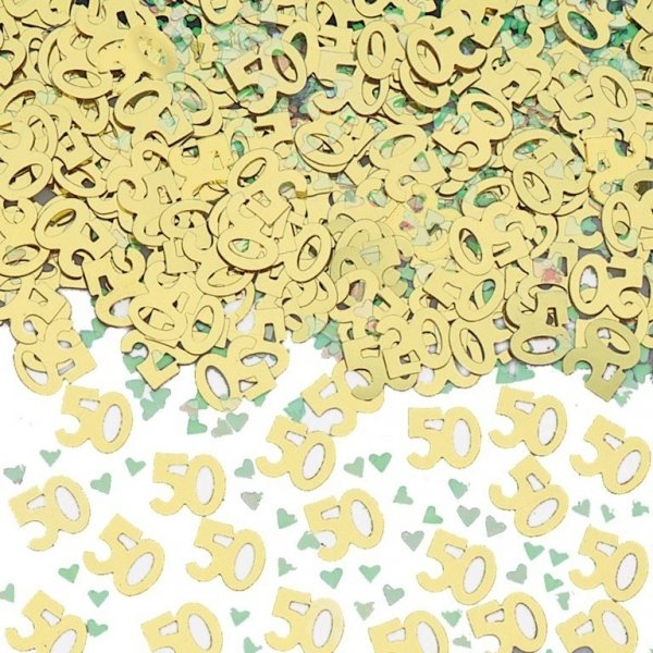 Happy 50th Anniversary Gold Confetti