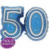 50th Blue Jointed Shape Balloon