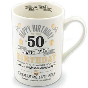 Happy 50th Birthday Black & Gold Mug
