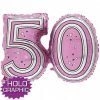 50th Pink Jointed Shape Balloon