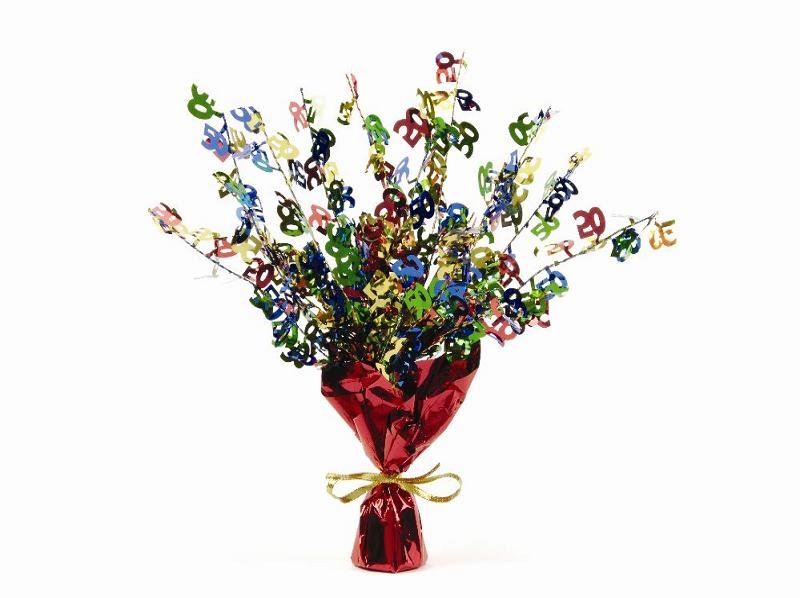 50th Muti-Coloured Foil Spray Weighted Centrepiece