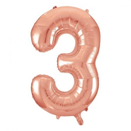 Super Shape Number 3 Rose Gold