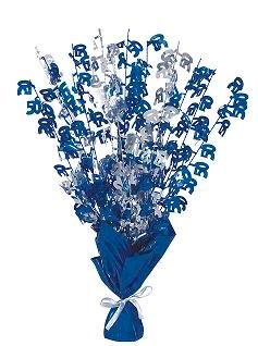 Happy 50th Birthday Glitz Blue & Silver Centrepiece