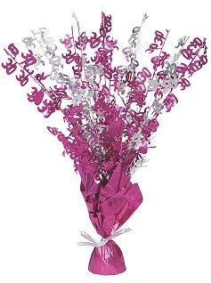 Happy 30th Birthday Glitz Pink & Silver Centrepiece