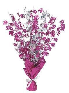 Happy 50th Birthday Glitz Pink & Silver Centrepiece
