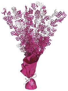 Happy 60th Birthday Glitz Pink & Silver Centrepiece