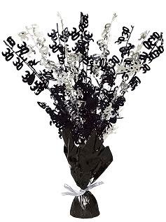 Happy 30th Birthday Glitz Black & Silver Centrepiece