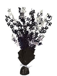 Happy 70th Birthday Glitz Black & Silver Centrepiece