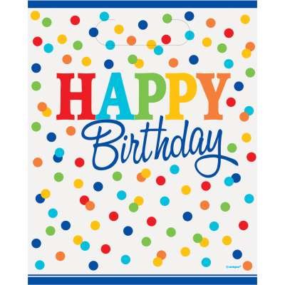 Happy Birthday Rainbow Polka Dots Party Bags