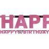 Happy 60th Birthday Letter Banner Pink Celebration