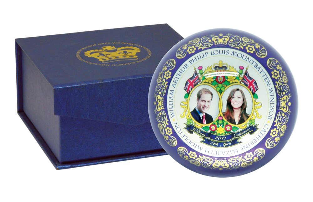 Royal Wedding Glass Paperweight