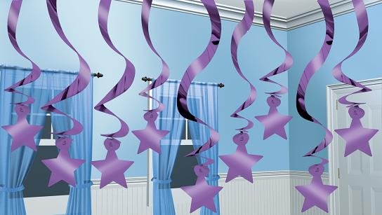 Swirls Shooting Stars Purple Hanging