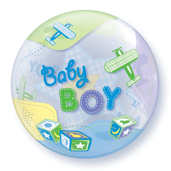 Single Bubble Baby Boy Airplanes