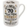 Happy 70th Birthday Black & Gold Mug