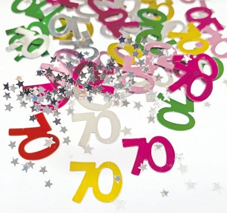 Happy 70th Birthday Multi-Coloured Confetti