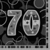 Happy 70th Birthday Napkins Glitz Black