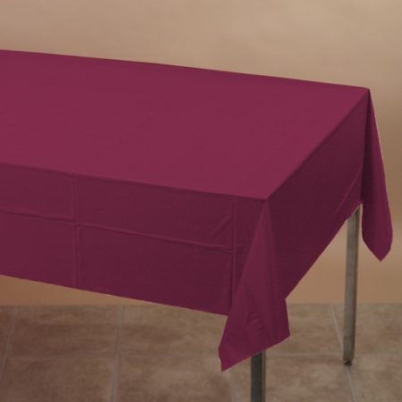 Burgundy Plastic Tablecover Rectangle