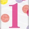 Happy 1st Birthday Pink Dots Tablecover