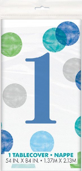 Happy 1st Birthday Balloons Blue Tablecover