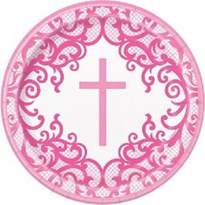 Fancy Cross Pink Plates