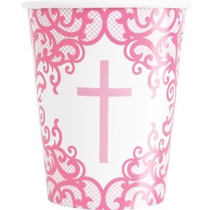 Fancy Cross Pink Cups