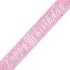 Happy 80th Birthday Banner Glitz Pink