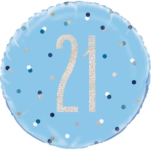 Happy 21st Birthday Foil Balloon Glitz Blue