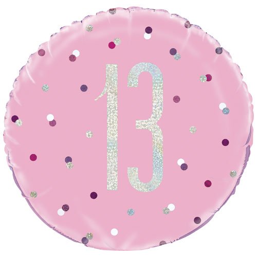 Happy 13th Birthday Foil Balloon Glitz Pink