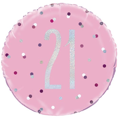 Happy 21st Birthday Foil Balloon Glitz Pink