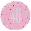 Happy 40th Birthday Foil Balloon Glitz Pink