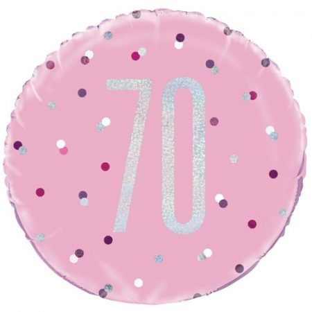 Happy 70th Birthday Foil Balloon Glitz Pink