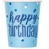 Happy Birthday Cups Glitz Blue