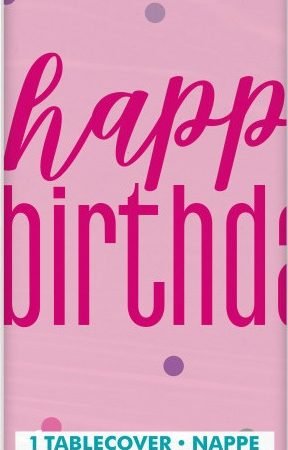 Happy Birthday Tablecover Glitz Pink