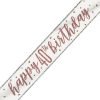Happy 40th Birthday Banner Glitz Rose Gold