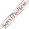 Happy 60th Birthday Banner Glitz Rose Gold