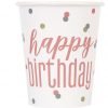 Happy Birthday Cups Glitz Rose Gold
