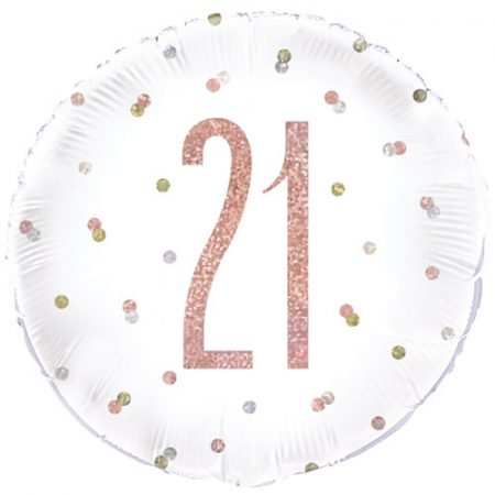 Happy 21st Birthday Foil Balloon Glitz Rose Gold