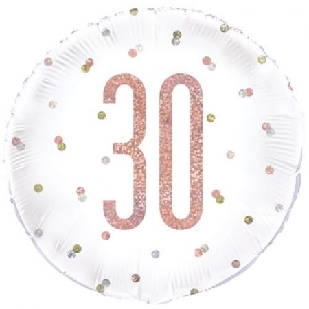 Happy 30th Birthday Foil Balloon Glitz Rose Gold