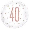 Happy 40th Birthday Foil Balloon Glitz Rose Gold