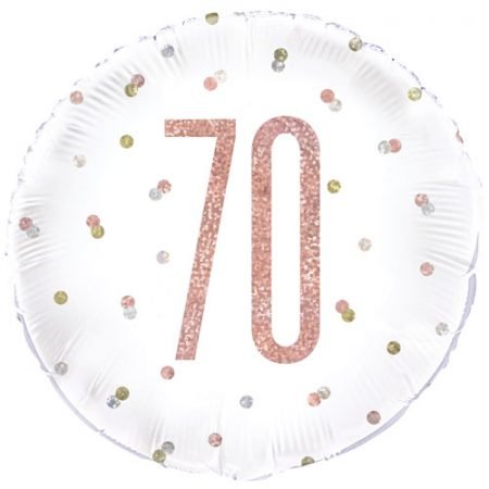 Happy 70th Birthday Foil Balloon Glitz Rose Gold