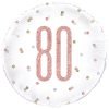 Happy 80th Birthday Foil Balloon Glitz Rose Gold