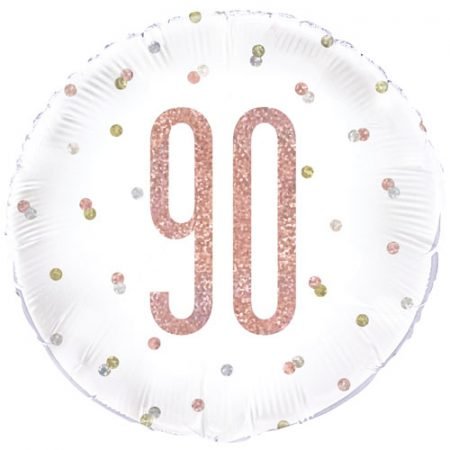 Happy 90th Birthday Foil Balloon Glitz Rose Gold