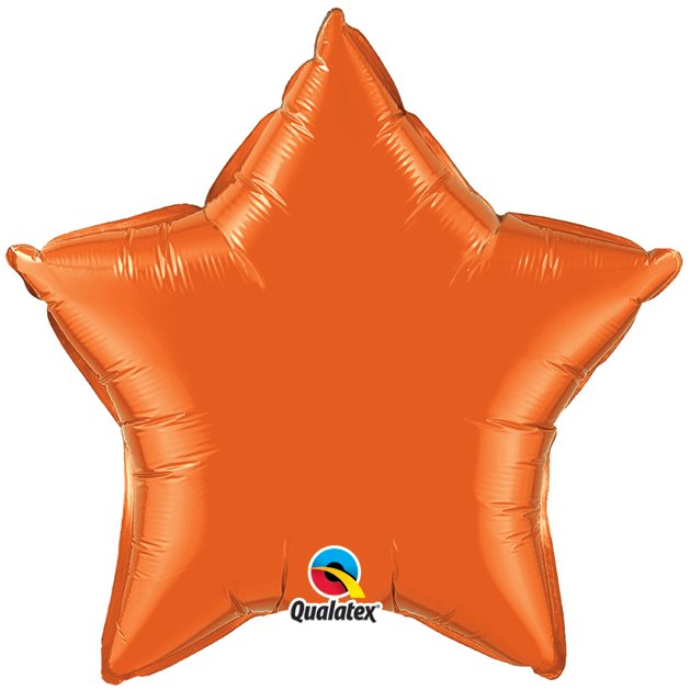 Orange Plain Star Foil Balloon